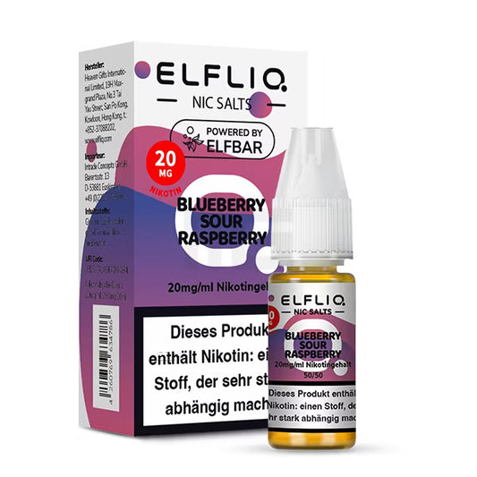 Elfbar - ElfLiq - 10ml - Blueberry Sour Raspberry | Nikotinsalz-Stärke : 20mg